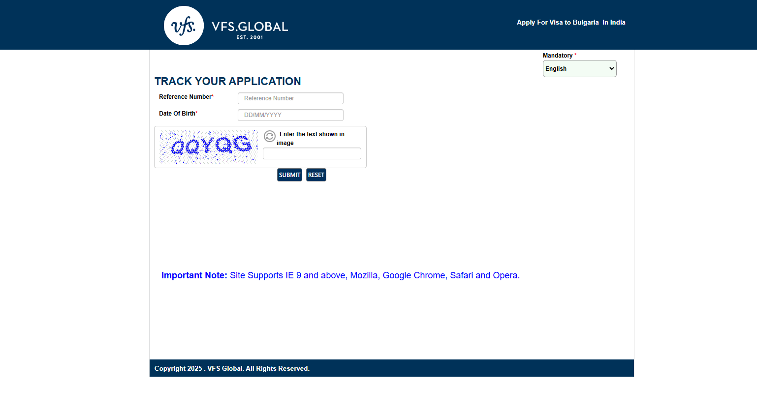 Track your visa applictaion