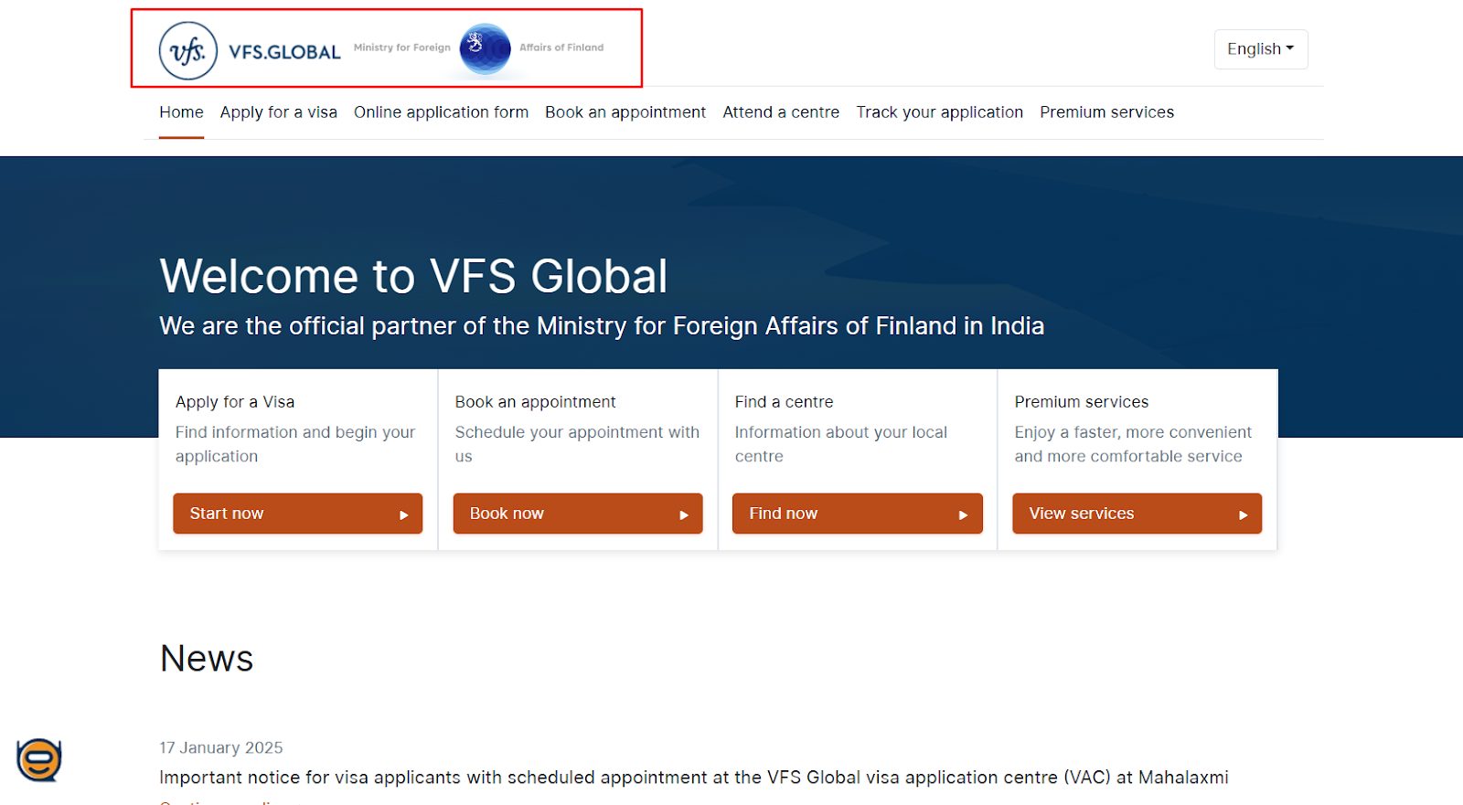 Visit VFS Global for a Finnish Visa