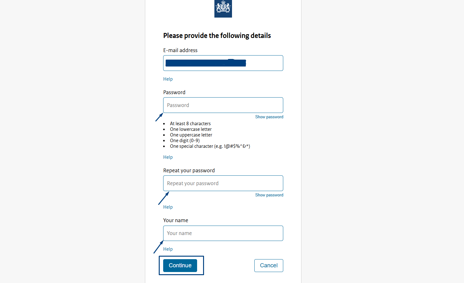 create a strong password