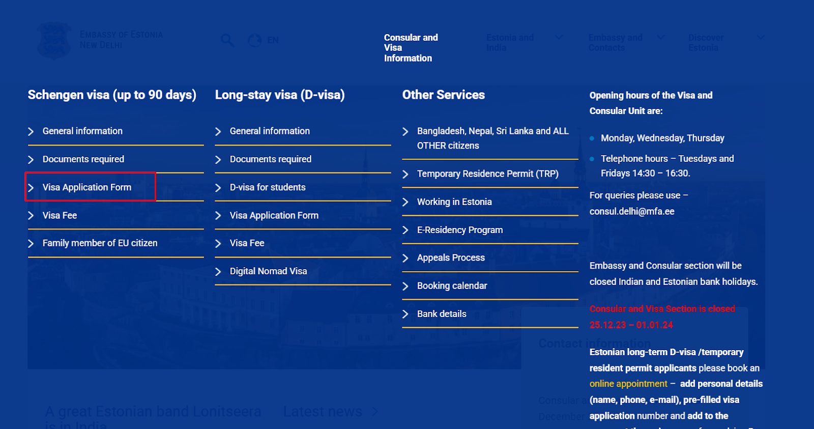 Visa Application Form