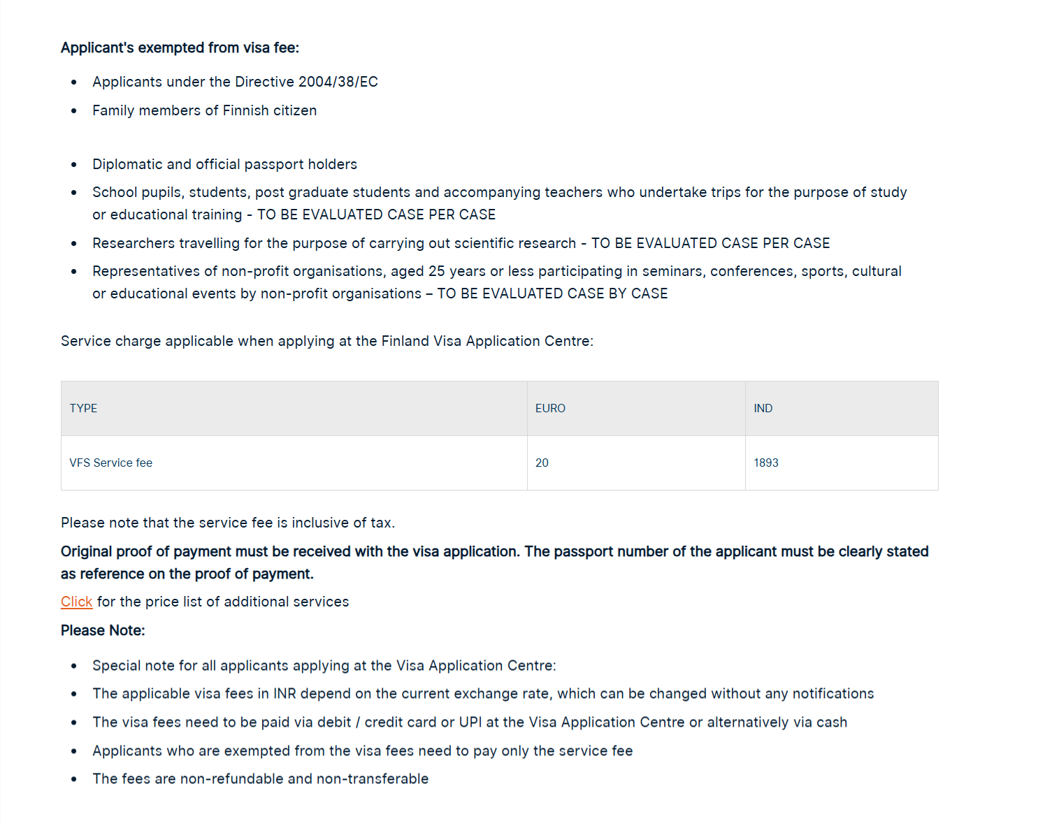 Applicants who are exempted from Visa Fees