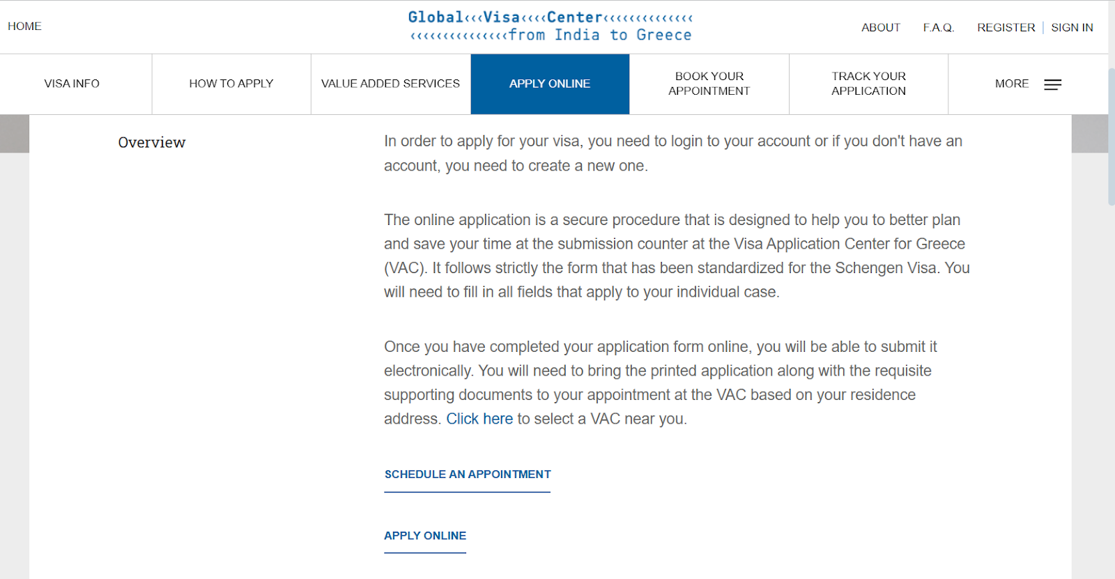 click on Apply Online